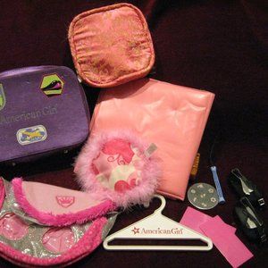 American Girl Doll Accessories Blk Shoes Suitcase+